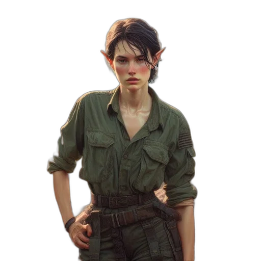 jacket, staff, weapon, face, concept art, photorealistic, fantasy art, pixel art transparent PNG cut-out
