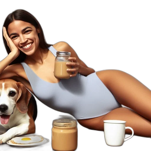 food, dress, animal, photorealistic, concept art, smiling, young, woman transparent PNG cut-out
