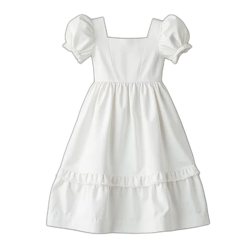 dress, white, ruffles, sweetheart, hem transparent PNG cut-out