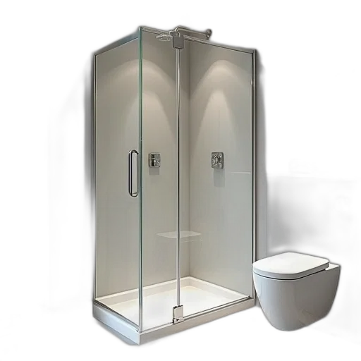furniture, 3d render, photorealistic, concept art, modern, bathroom, glass, shower transparent PNG cut-out