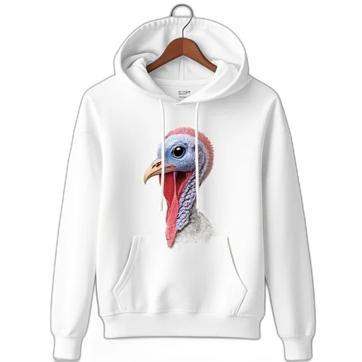 jacket, all, white, hoodie, graphic, turkey, head, chest transparent PNG cut-out