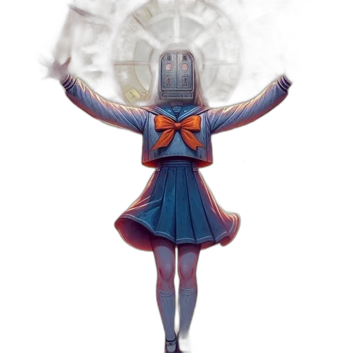 robot, dress, mask, staff, concept art, fantasy art, pixel art, 3d render transparent PNG cut-out