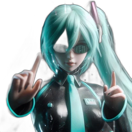 robot, staff, jacket, face, cyberpunk, vaporwave, 3d render, concept art transparent PNG cut-out