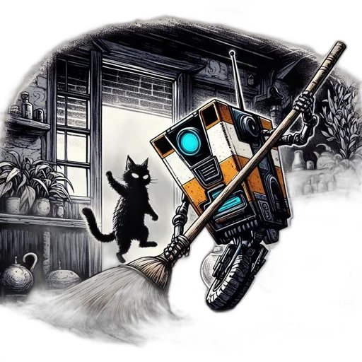 robot, weapon, concept art, cyberpunk, fantasy art, pixel art, outer space, anthropomorphic transparent PNG cut-out