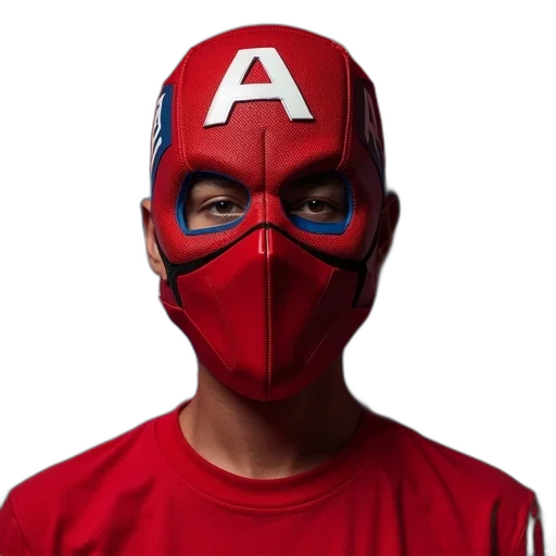 mask, face, animal, comic book art, 3d render, concept art, photorealistic, red transparent PNG cut-out