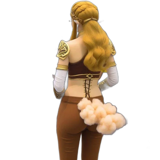staff, jacket, dress, hair, concept art, 3d render, fantasy art, cartoon transparent PNG cut-out