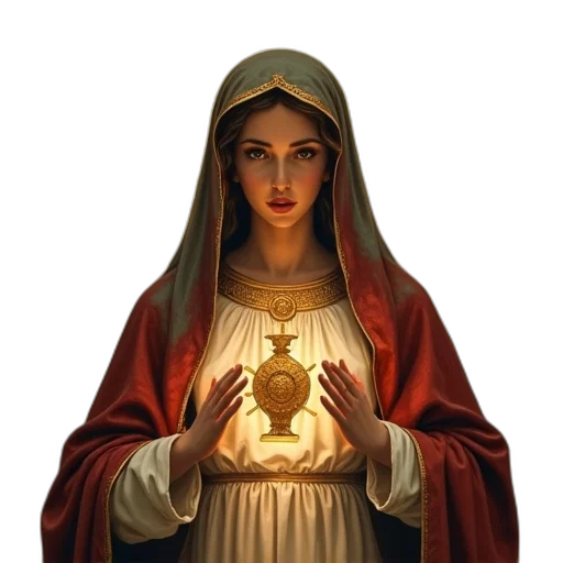 jewelry, crown, photorealistic, pixel art, concept art, fantasy art, sacred, mary transparent PNG cut-out