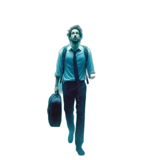 jacket, staff, concept art, photorealistic, underwater, office, interior, floods transparent PNG cut-out