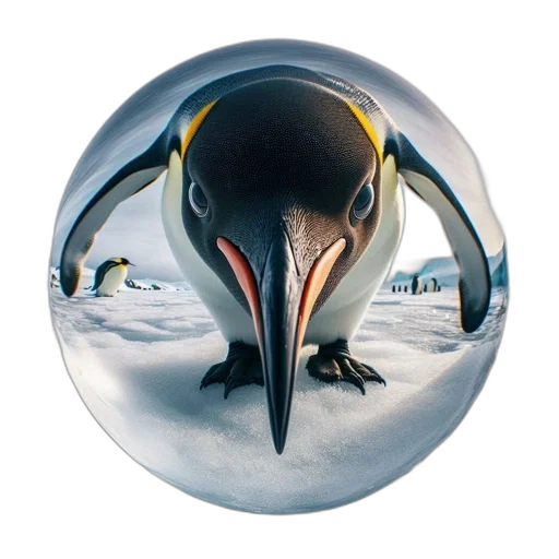 animal, creature, mask, face, photorealistic, 3d render, close-up, penguin transparent PNG cut-out