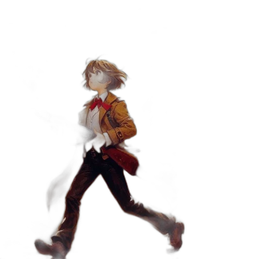 robot, jacket, staff, creature, concept art, 3d render, pixel art, anime transparent PNG cut-out