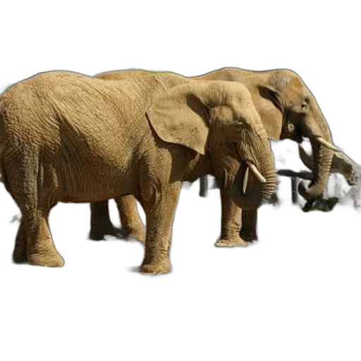 animal, weapon, staff, concept art, 3d render, photorealistic, two, elephants transparent PNG cut-out