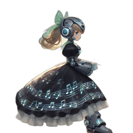 dress, robot, jewelry, staff, concept art, 3d render, watercolor, fantasy art transparent PNG cut-out