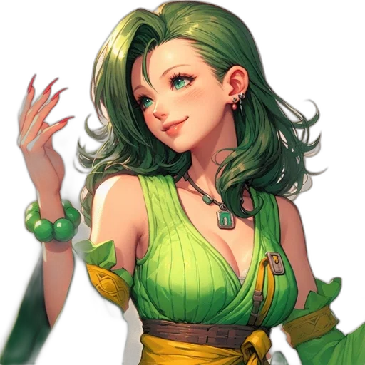 staff, dress, fantasy art, concept art, pixel art, anime, green, earth tones transparent PNG cut-out
