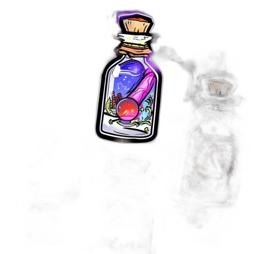 bottle, dress, dragon, jewelry, concept art, pixel art, watercolor, photorealistic transparent PNG cut-out