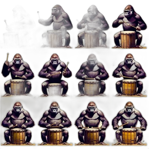 animal, mask, concept art, 3d render, photorealistic, gorilla, various, poses transparent PNG cut-out