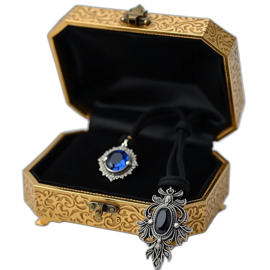 jewelry, crown, 3d render, closed, ornate, gold-colored, box, black transparent PNG cut-out