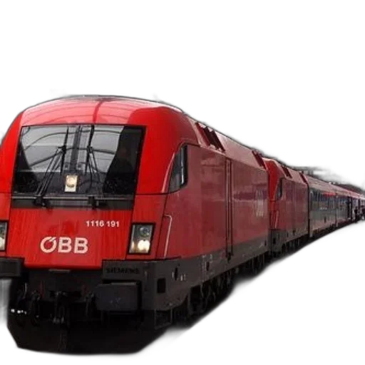 3d render, photorealistic, red, öbb, train, number, 1116, 191 transparent PNG cut-out