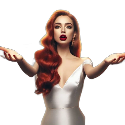 dress, concept art, 3d render, cartoon, photorealistic, woman, vibrant, red transparent PNG cut-out