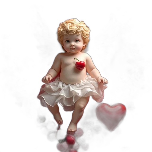 dress, 3d render, photorealistic, oil painting, concept art, red, valentine, card transparent PNG cut-out