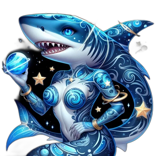 staff, creature, animal, fantasy art, concept art, pixel art, vaporwave, underwater transparent PNG cut-out