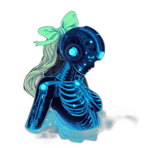 dress, mask, robot, creature, concept art, vaporwave, pixel art, watercolor transparent PNG cut-out