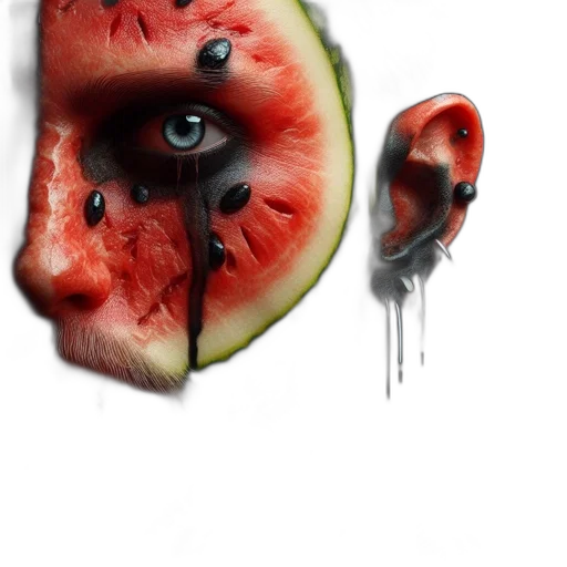 mask, face, food, creature, photorealistic, concept art, watercolor, 3d render transparent PNG cut-out