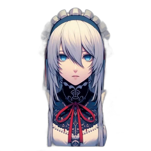 face, staff, robot, dress, pixel art, anime, concept art, fantasy art transparent PNG cut-out