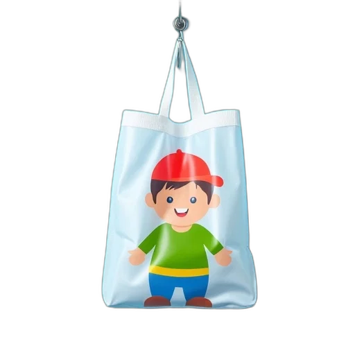 3d render, photorealistic, concept art, white, plastic, bag, cartoon, character transparent PNG cut-out
