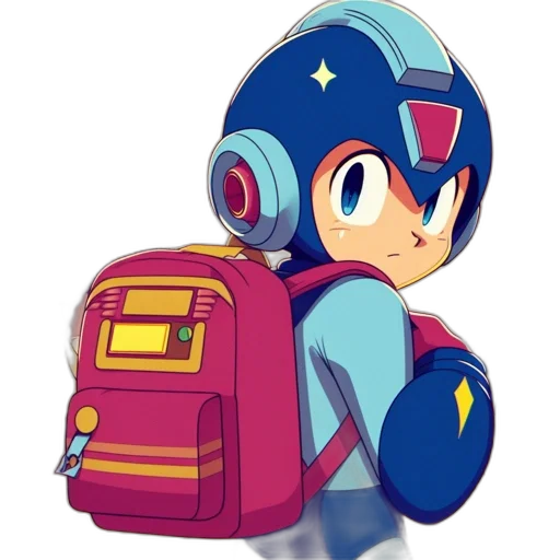 robot, jacket, concept art, pixel art, 3d render, cartoon, blue, mega transparent PNG cut-out