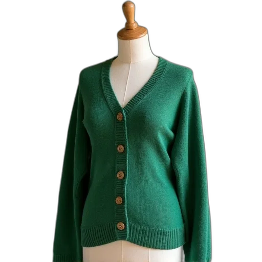 jacket, dress, green, jumper, mannequin, body, buttons transparent PNG cut-out