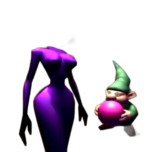dress, hat, creature, staff, concept art, 3d render, vaporwave, pixel art transparent PNG cut-out
