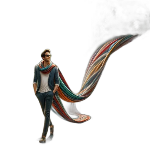 jacket, dragon, staff, umbrella, concept art, fantasy art, 3d render, pixel art transparent PNG cut-out