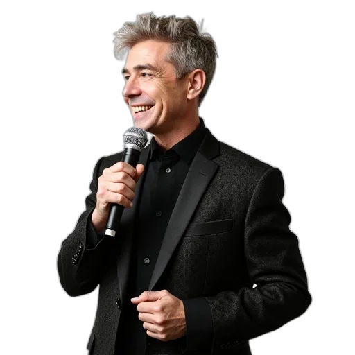 jacket, staff, hair, face, person, short, wearing, black transparent PNG cut-out