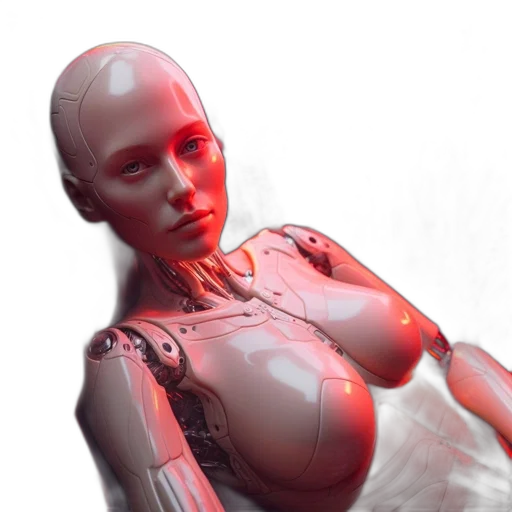 robot, cyberpunk, 3d render, concept art, photorealistic, humanoid, robots, inhabit transparent PNG cut-out