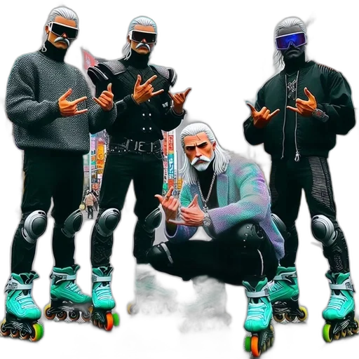 robot, shoes, jacket, concept art, cyberpunk, pixel art, 3d render, four transparent PNG cut-out