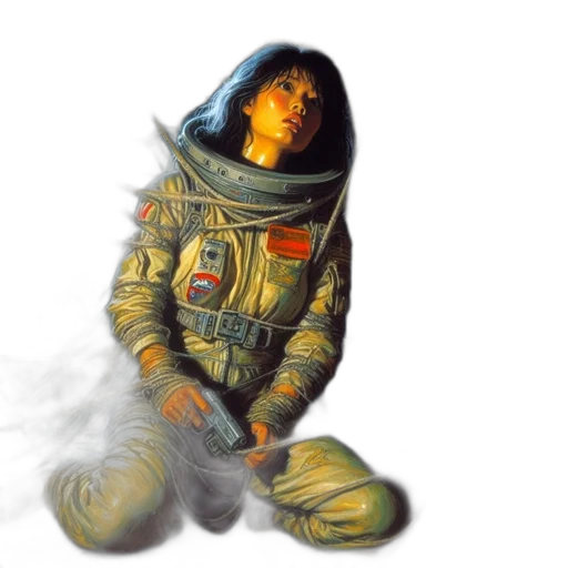 jacket, concept art, fantasy art, photorealistic, comic book art, outer space, fog, fire transparent PNG cut-out