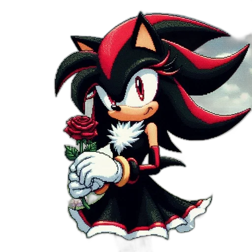 flower, dress, weapon, pixel art transparent PNG cut-out