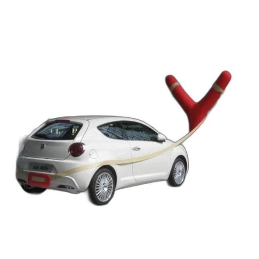 car, staff, 3d render, concept art, photorealistic, white, being, pulled transparent PNG cut-out
