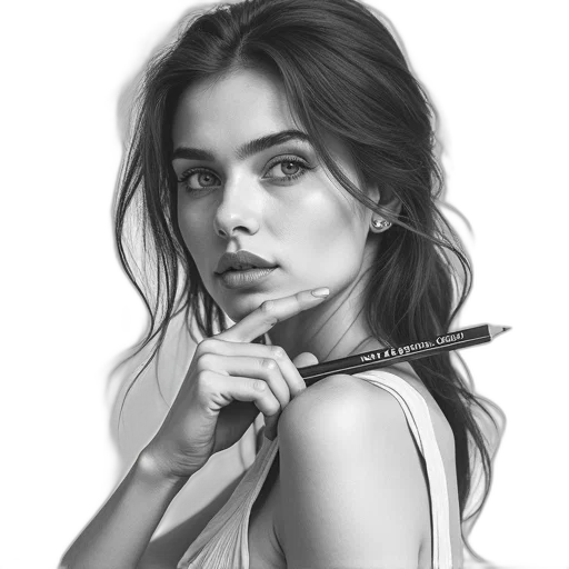 face, jewelry, dress, weapon, photorealistic, pencil sketch, fantasy art, oil painting transparent PNG cut-out