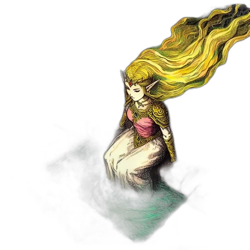 dress, hair, crown, dragon, concept art, fantasy art, pixel art, watercolor transparent PNG cut-out