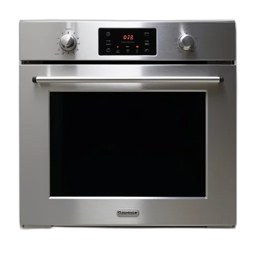 sleek, modern, stainless, steel, oven, digital, display, control transparent PNG cut-out
