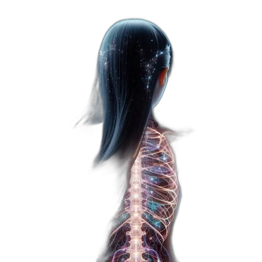 robot, hair, cyberpunk, concept art, 3d render, individual, long, celestial transparent PNG cut-out