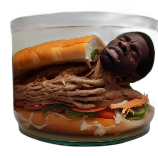 food, creature, animal, face, photorealistic, preserved, male, figure transparent PNG cut-out