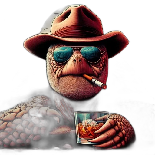 hat, concept art, photorealistic, comic book art, cartoon, anthropomorphized, tortoise, donning transparent PNG cut-out