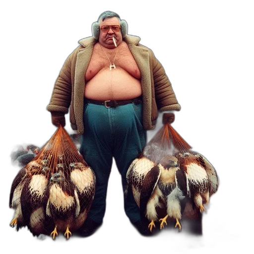 animal, concept art, 3d render, photorealistic, fantasy art, shirtless, individual, cigarette transparent PNG cut-out