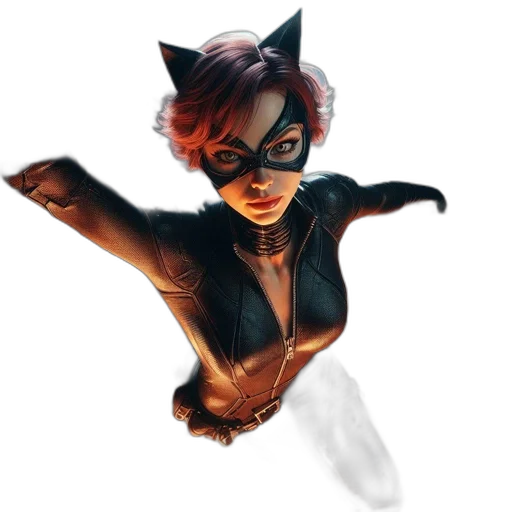 comic book art, concept art, fantasy art, cyberpunk, female, superhero, known, her transparent PNG cut-out