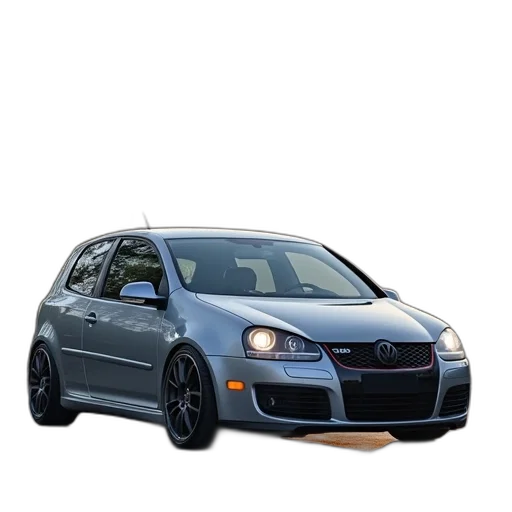car, 3d render, photorealistic, 2006, golf, pew, silver transparent PNG cut-out