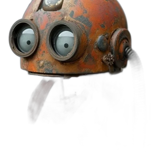 robot, mask, hat, staff, concept art, 3d render, photorealistic, fantasy art transparent PNG cut-out