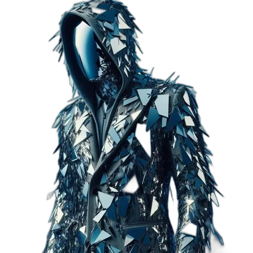 jacket, dress, mask, robot, concept art, cyberpunk, 3d render, fantasy art transparent PNG cut-out
