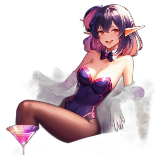 dress, staff, fantasy art, concept art, pixel art, anime, neon lights, colorful transparent PNG cut-out